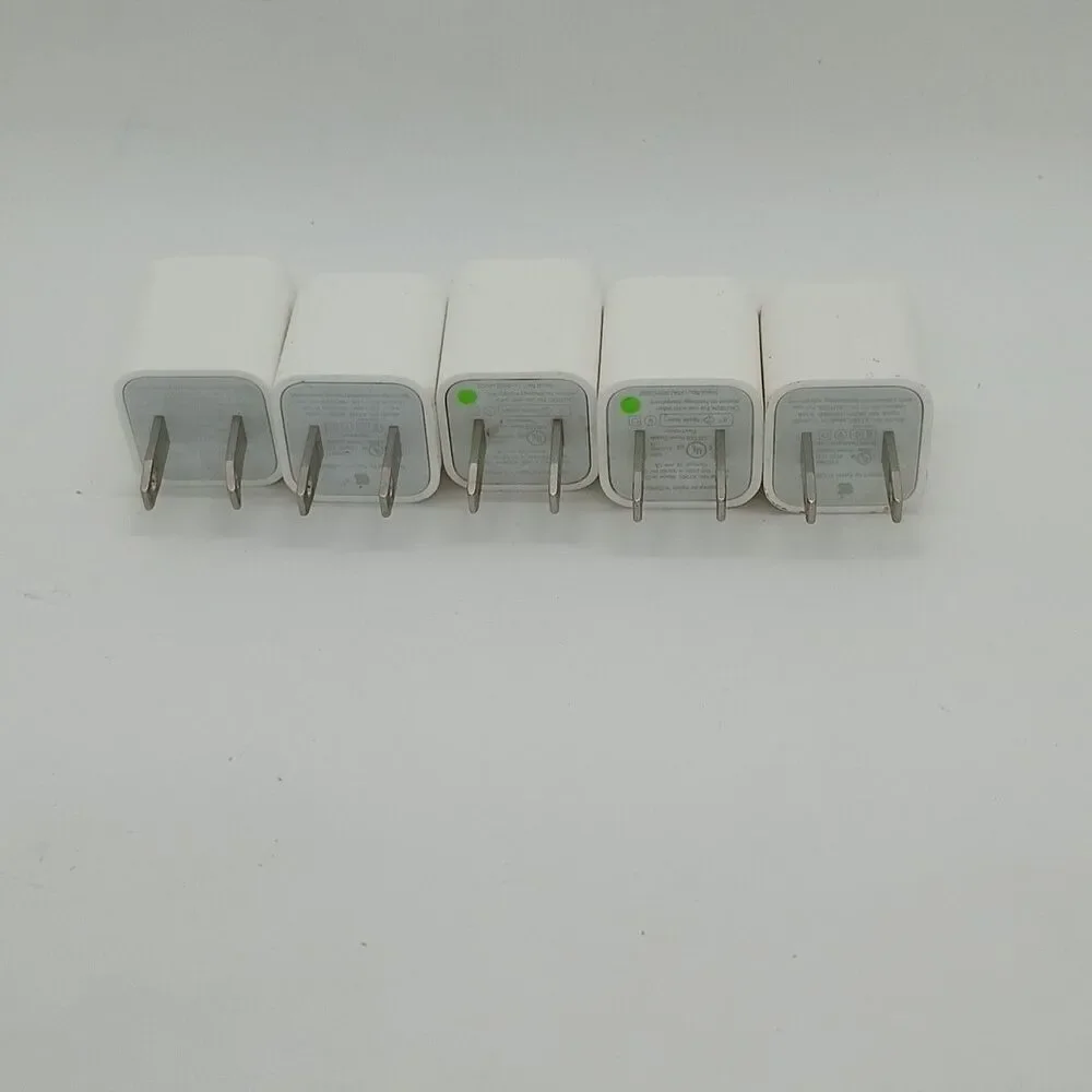 (5-pc) Genuine Apple A1385 A1265 5W USB Power Adapter Charger Block for iPhone